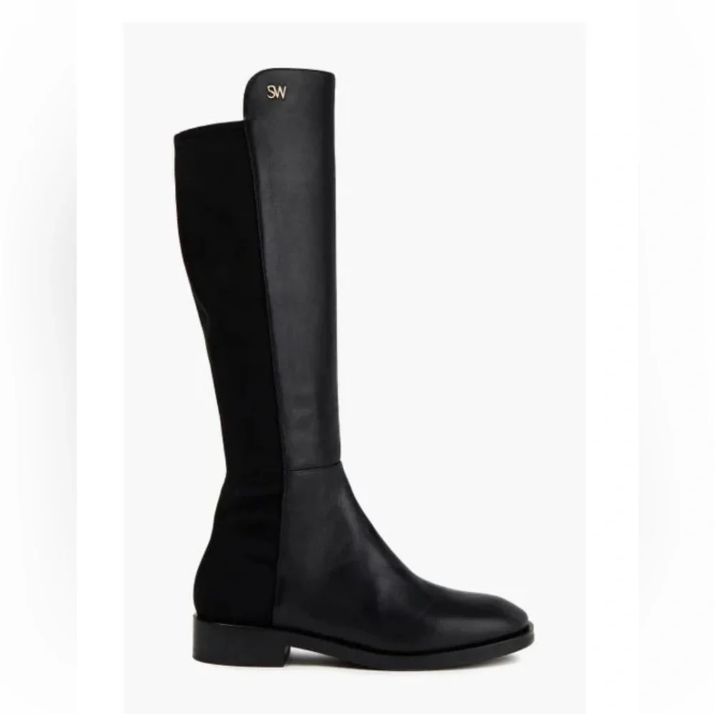 STUART WEITZMAN Keelan City Suede And Neoprene Knee Boots. 8B